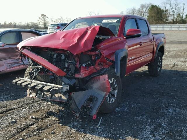 3TMCZ5ANXHM071211 - 2017 TOYOTA TACOMA DOU RED photo 2