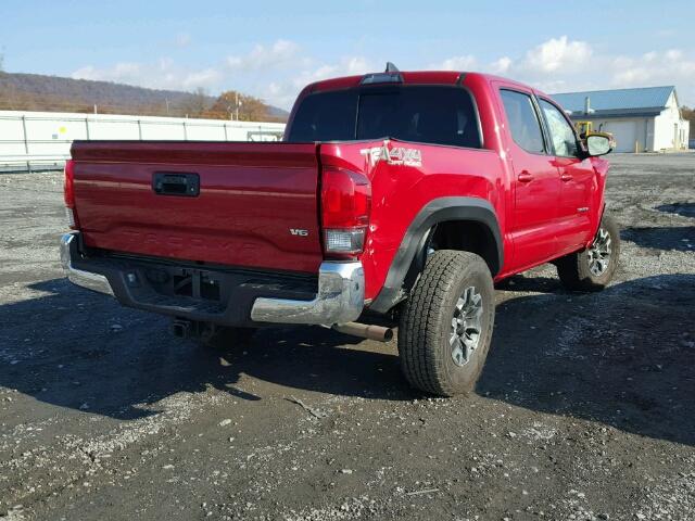 3TMCZ5ANXHM071211 - 2017 TOYOTA TACOMA DOU RED photo 4