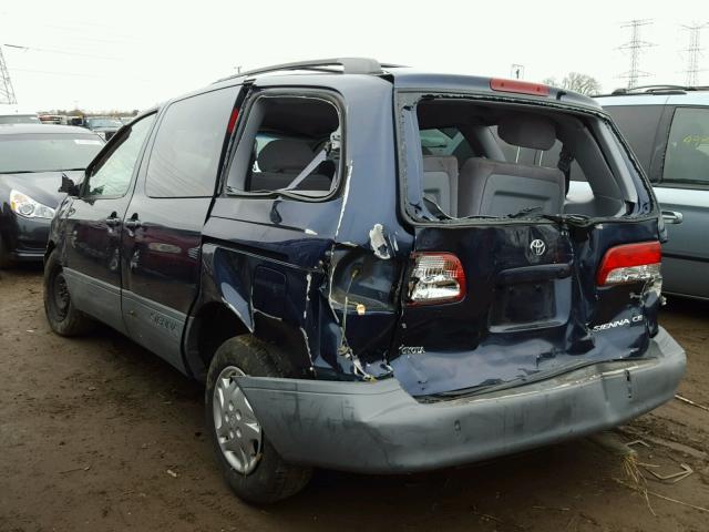 4T3ZF19C23U550468 - 2003 TOYOTA SIENNA CE BLUE photo 3