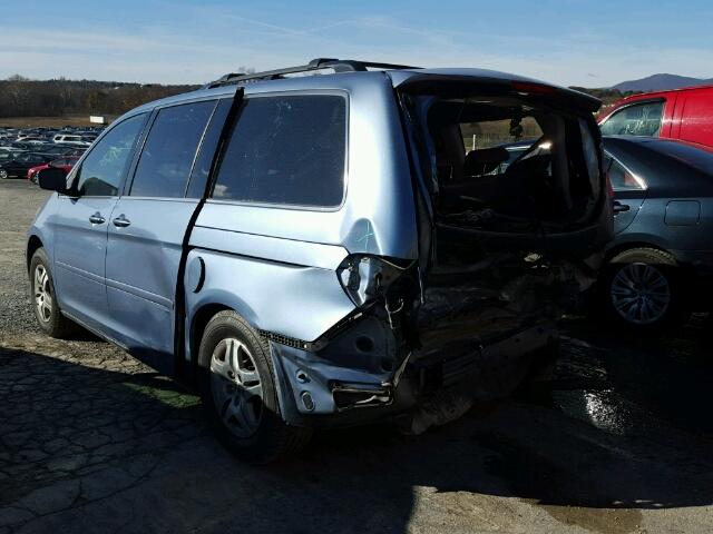 5FNRL38746B008808 - 2006 HONDA ODYSSEY EX BLUE photo 3