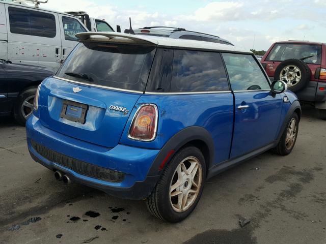 WMWMF73597TL87251 - 2007 MINI COOPER S BLUE photo 4