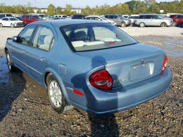 JN1CA31D81T616027 - 2001 NISSAN MAXIMA GXE BLUE photo 3