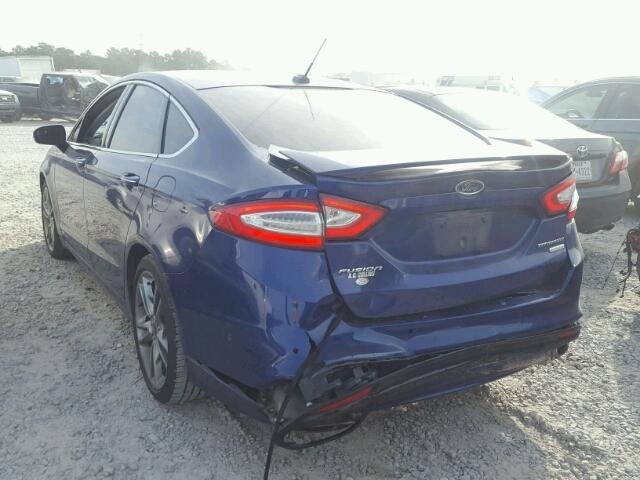 3FA6P0K92DR133145 - 2013 FORD FUSION TIT BLUE photo 3