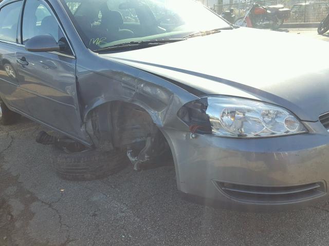 2G1WT55K379122109 - 2007 CHEVROLET IMPALA LT GRAY photo 9