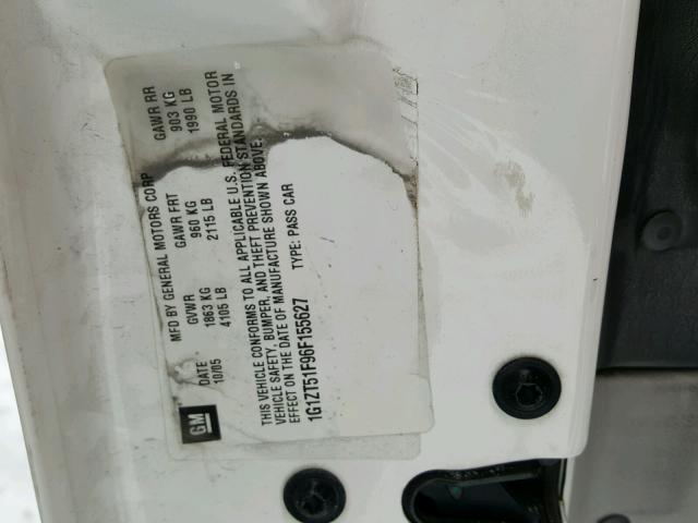 1G1ZT51F96F155627 - 2006 CHEVROLET MALIBU LT WHITE photo 10