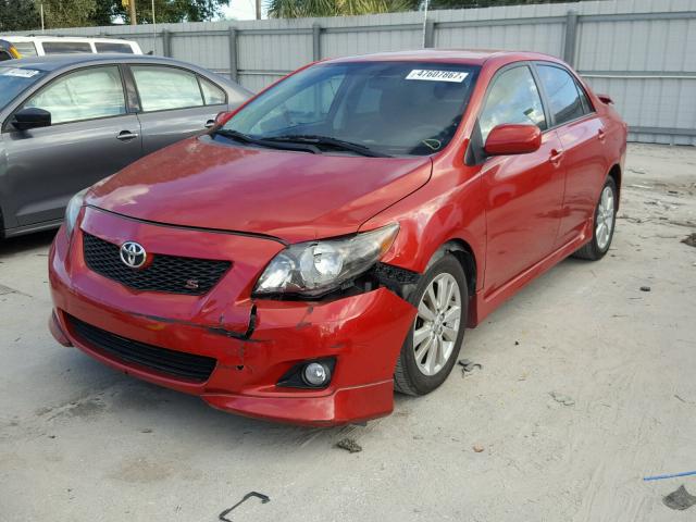 2T1BU40E69C154375 - 2009 TOYOTA COROLLA BA MAROON photo 2