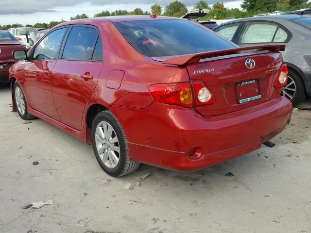 2T1BU40E69C154375 - 2009 TOYOTA COROLLA BA MAROON photo 3