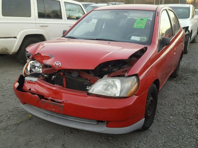 JTDBT123510150068 - 2001 TOYOTA ECHO RED photo 2