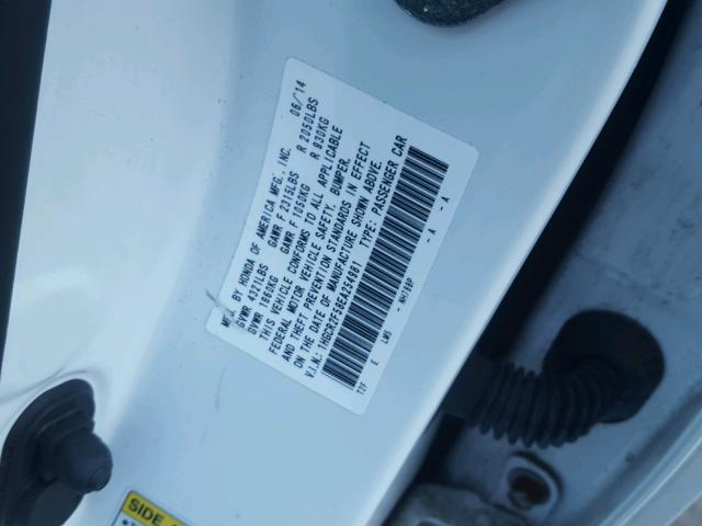 1HGCR2F58EA254981 - 2014 HONDA ACCORD SPO WHITE photo 10