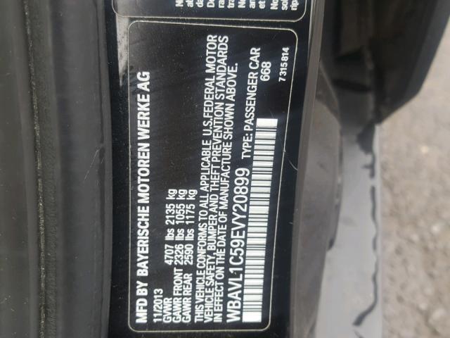 WBAVL1C59EVY20899 - 2014 BMW X1 XDRIVE2 BLACK photo 10