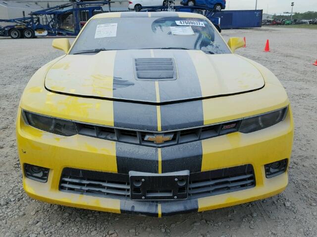 2G1FH1EJ4F9163087 - 2015 CHEVROLET CAMARO SS YELLOW photo 9