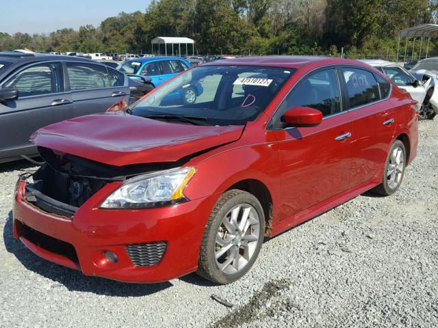 3N1AB7APXEY335253 - 2014 NISSAN SENTRA S RED photo 2