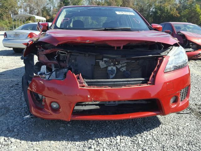 3N1AB7APXEY335253 - 2014 NISSAN SENTRA S RED photo 9