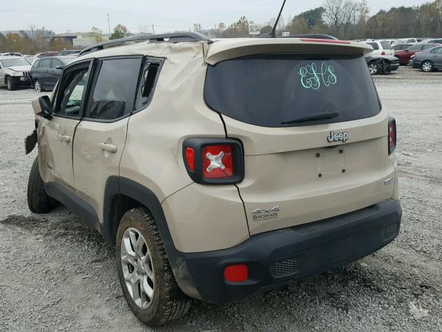 ZACCJBBTXFPB87540 - 2015 JEEP RENEGADE L BEIGE photo 3