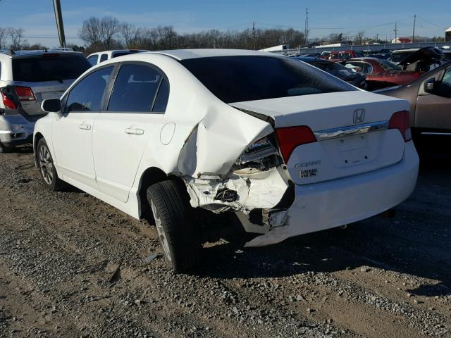 19XFA16809E051268 - 2009 HONDA CIVIC EX WHITE photo 3