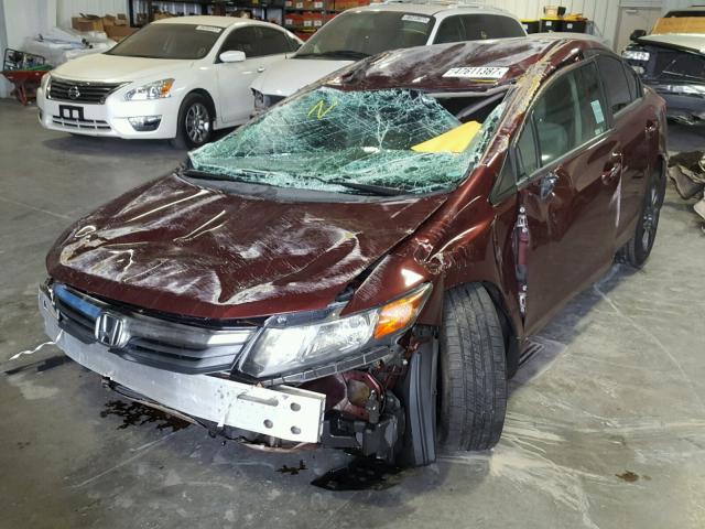 19XFB2F55CE364154 - 2012 HONDA CIVIC LX BURGUNDY photo 2