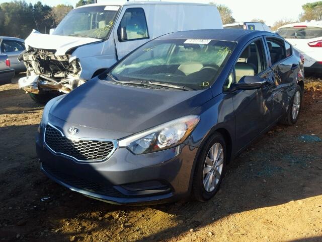 KNAFX4A68E5200745 - 2014 KIA FORTE LX BLUE photo 2