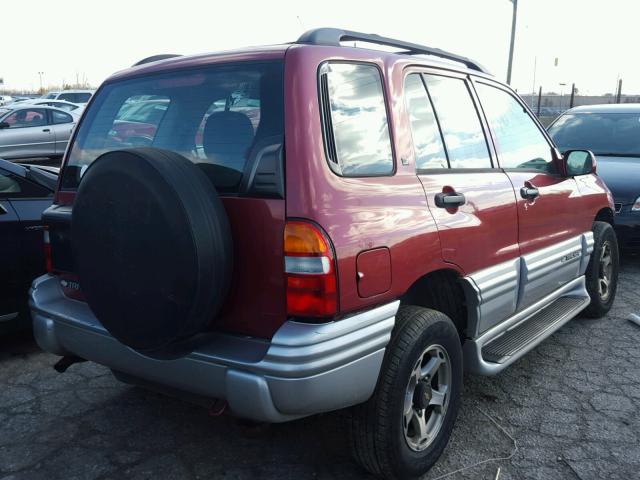 2CNBJ634816943359 - 2001 CHEVROLET TRACKER LT RED photo 4