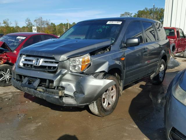 5FNYF28167B016824 - 2007 HONDA PILOT LX GRAY photo 2