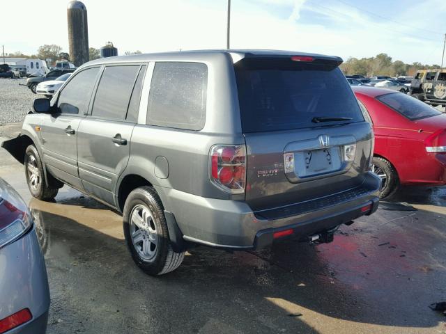 5FNYF28167B016824 - 2007 HONDA PILOT LX GRAY photo 3