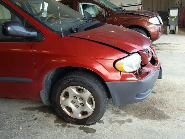 1D4GP25B23B297803 - 2003 DODGE CARAVAN SE MAROON photo 9