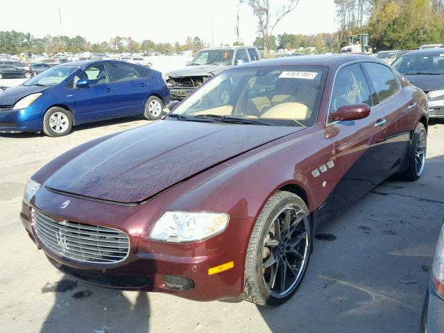 ZAMFE39AX80038528 - 2008 MASERATI QUATTROPOR BURGUNDY photo 2