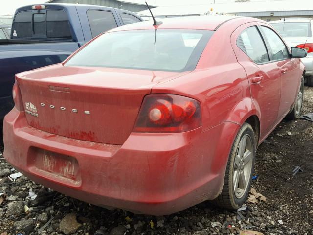 1C3CDZAB8DN535404 - 2013 DODGE AVENGER SE RED photo 4