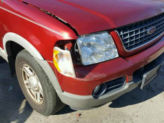 1FMZU73K62ZC76064 - 2002 FORD EXPLORER X BURGUNDY photo 9