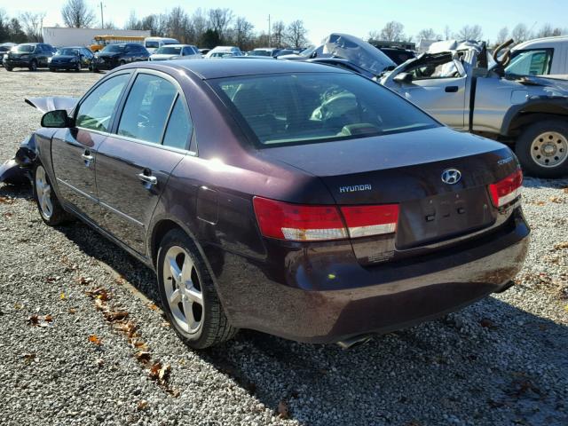 5NPEU46FX6H029207 - 2006 HYUNDAI SONATA GLS PURPLE photo 3