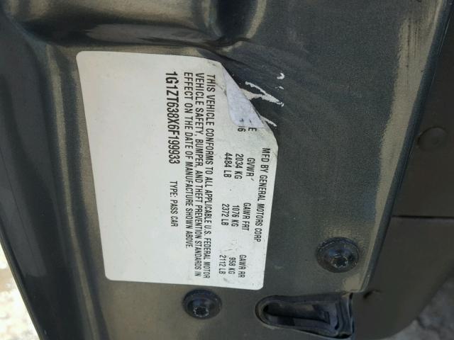 1G1ZT638X6F199933 - 2006 CHEVROLET MALIBU MAX ნაცრისფერი ფოტო 10