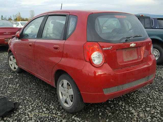 KL1TD66E79B306189 - 2009 CHEVROLET AVEO LS RED photo 3