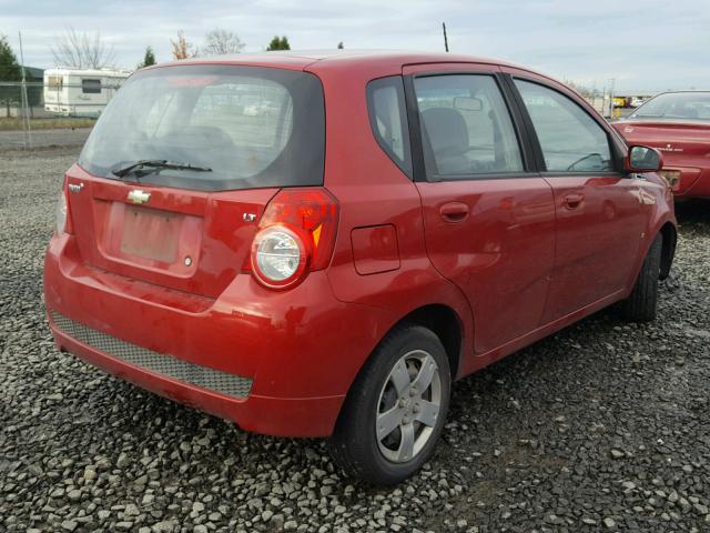 KL1TD66E79B306189 - 2009 CHEVROLET AVEO LS RED photo 4