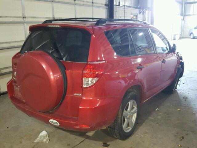 JTMBD33V766010780 - 2006 TOYOTA RAV4 RED photo 4