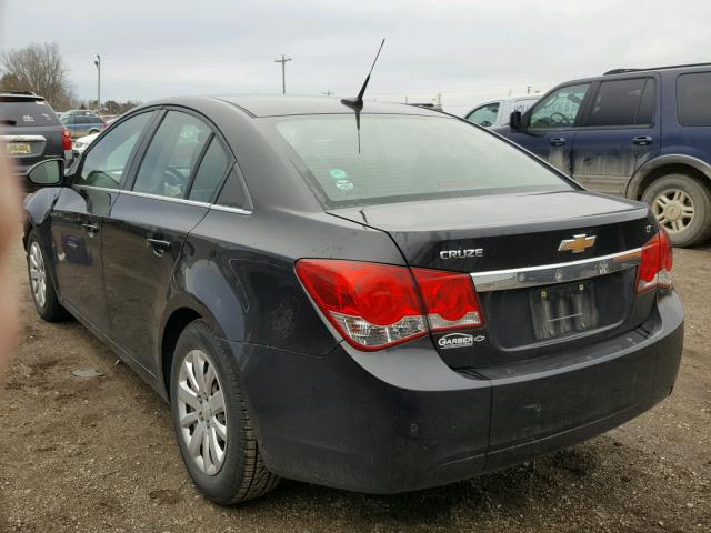 1G1PF5S99B7296516 - 2011 CHEVROLET CRUZE LT BLACK photo 3