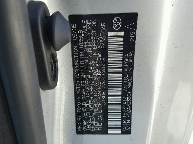 JTKDE177650061459 - 2005 TOYOTA SCION TC 双色 照片 10