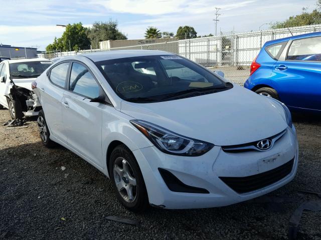 5NPDH4AE6GH695268 - 2016 HYUNDAI ELANTRA SE WHITE photo 1