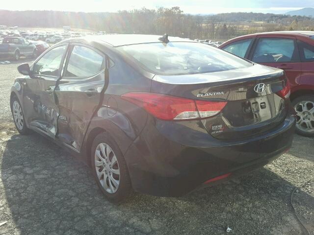 5NPDH4AE0CH067331 - 2012 HYUNDAI ELANTRA GL BLACK photo 3