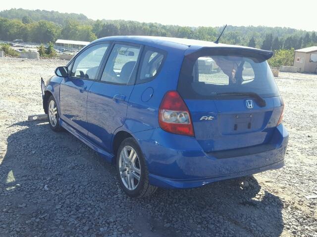 JHMGD38677S021633 - 2007 HONDA FIT S 蓝色 照片 3