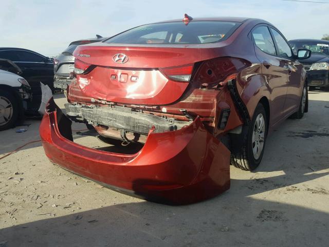 5NPDH4AE9GH673118 - 2016 HYUNDAI ELANTRA SE MAROON photo 4