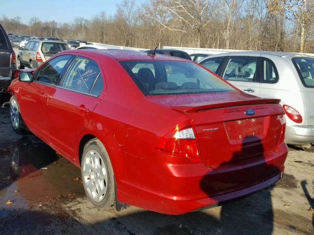 3FAHP0HA8AR106201 - 2010 FORD FUSION SE RED photo 3