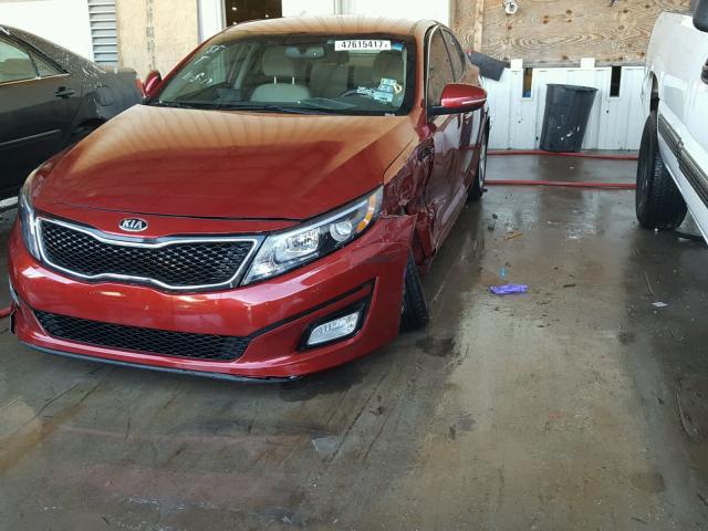 5XXGM4A77EG298834 - 2014 KIA OPTIMA LX RED photo 2