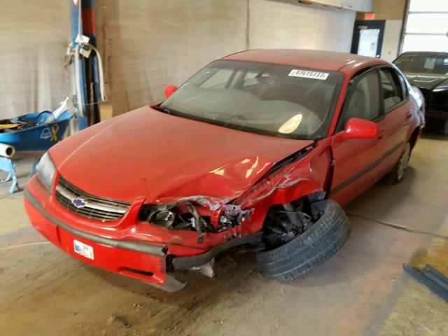 2G1WF55E829370950 - 2002 CHEVROLET IMPALA RED photo 2