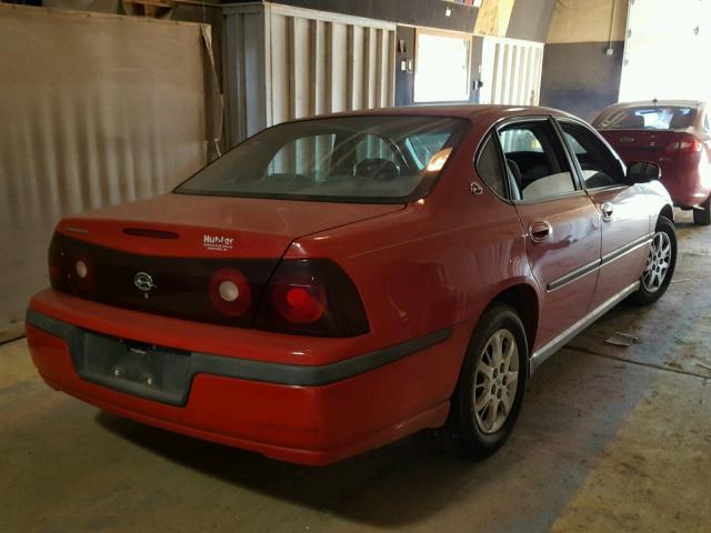 2G1WF55E829370950 - 2002 CHEVROLET IMPALA RED photo 4