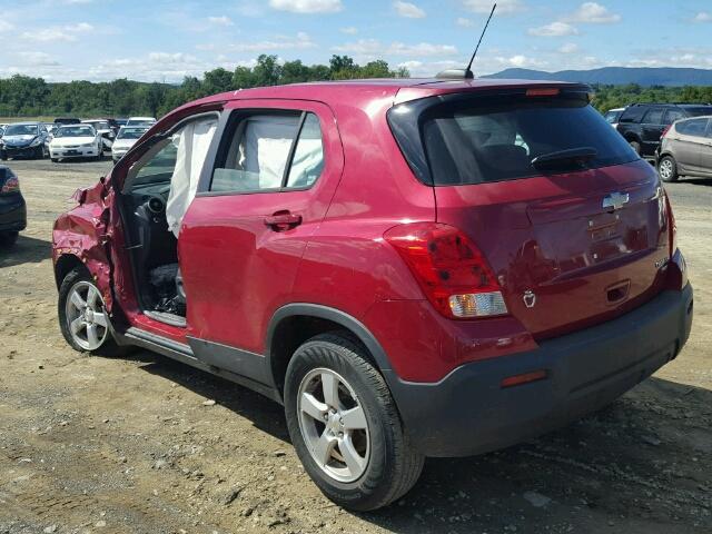 KL7CJPSB1FB110499 - 2015 CHEVROLET TRAX 1LS RED photo 3