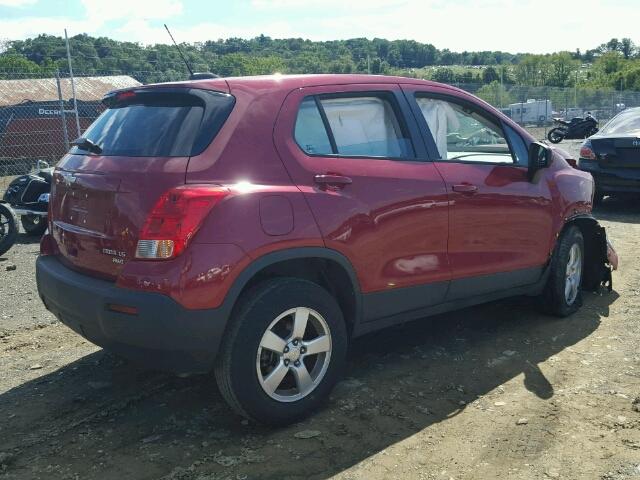 KL7CJPSB1FB110499 - 2015 CHEVROLET TRAX 1LS RED photo 4