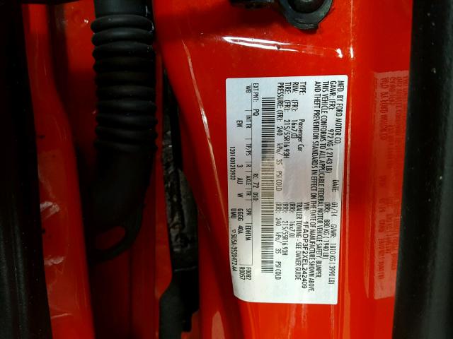 1FADP3F2XEL242409 - 2014 FORD FOCUS SE RED photo 10