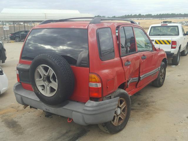 2CNBE134746909683 - 2004 CHEVROLET TRACKER RED photo 4