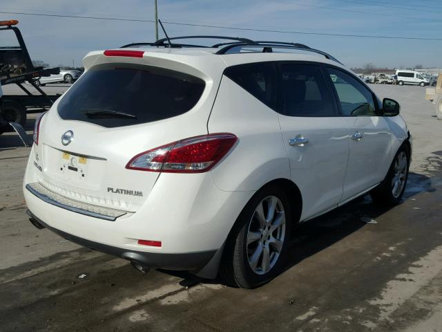 JN8AZ1MU8DW212567 - 2013 NISSAN MURANO S WHITE photo 4