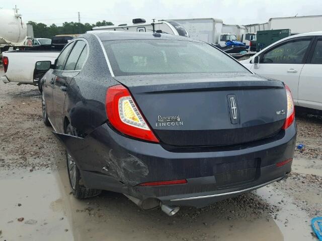 1LNHL9DK2DG609786 - 2013 LINCOLN MKS BLUE photo 3