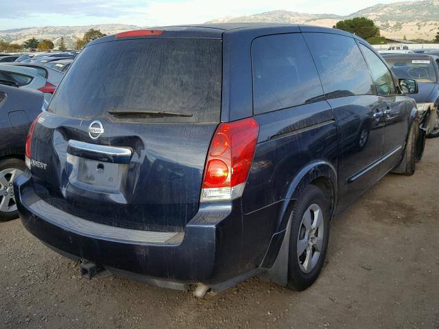 5N1BV28U97N116898 - 2007 NISSAN QUEST S BLUE photo 4